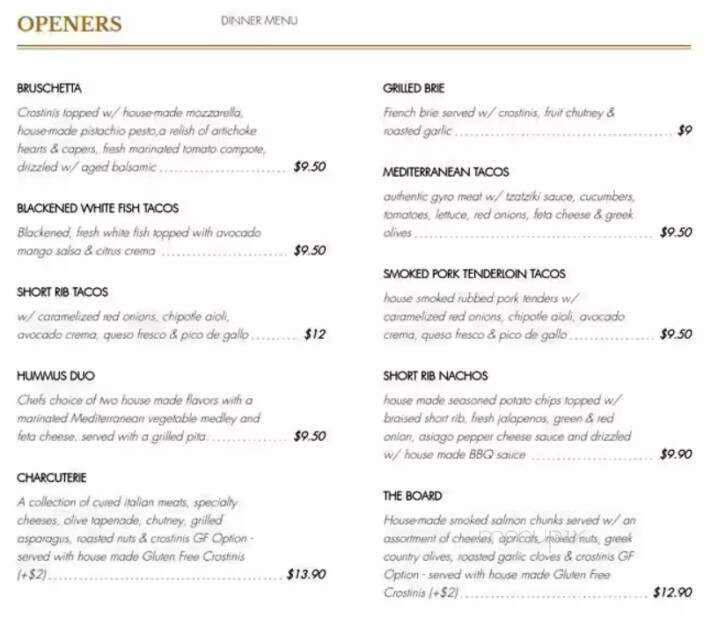 Harvest Restaurant - Oro Valley, AZ menu_pic