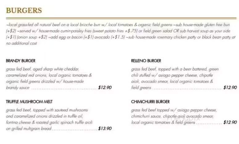 Harvest Restaurant - Oro Valley, AZ menu_pic