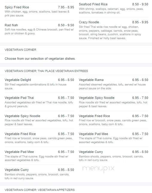 Thai Place Restaurant - Sturbridge, MA