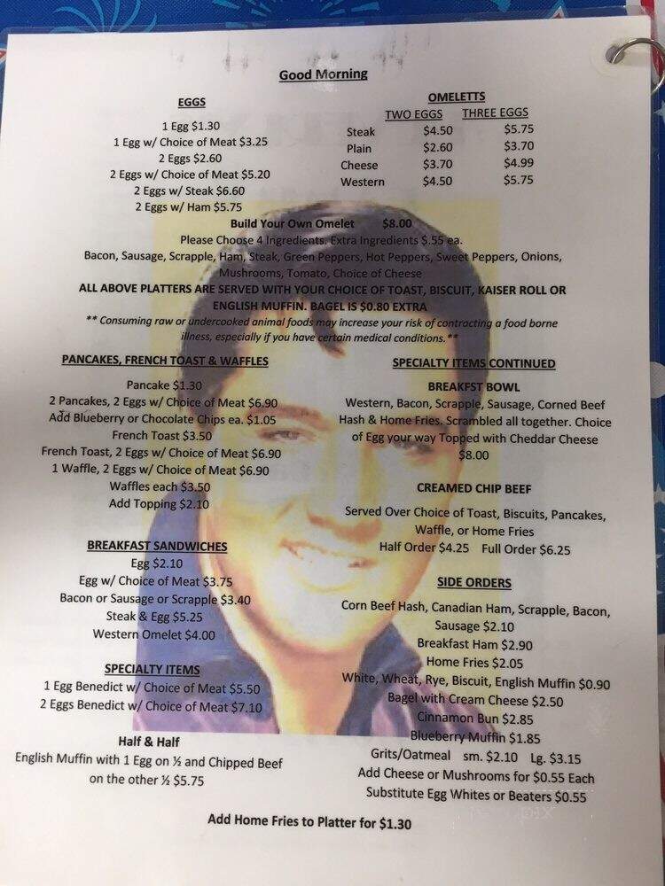Beverly's Family Restaurant - Chestertown, MD menu_pic