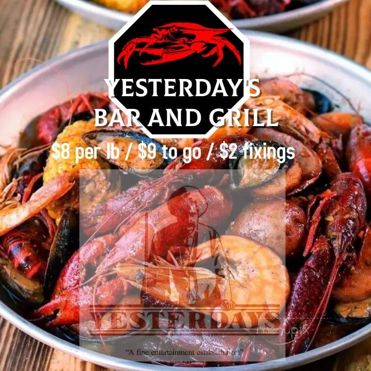 Yesterdays Bar & Grill - Bryan, TX menu_pic