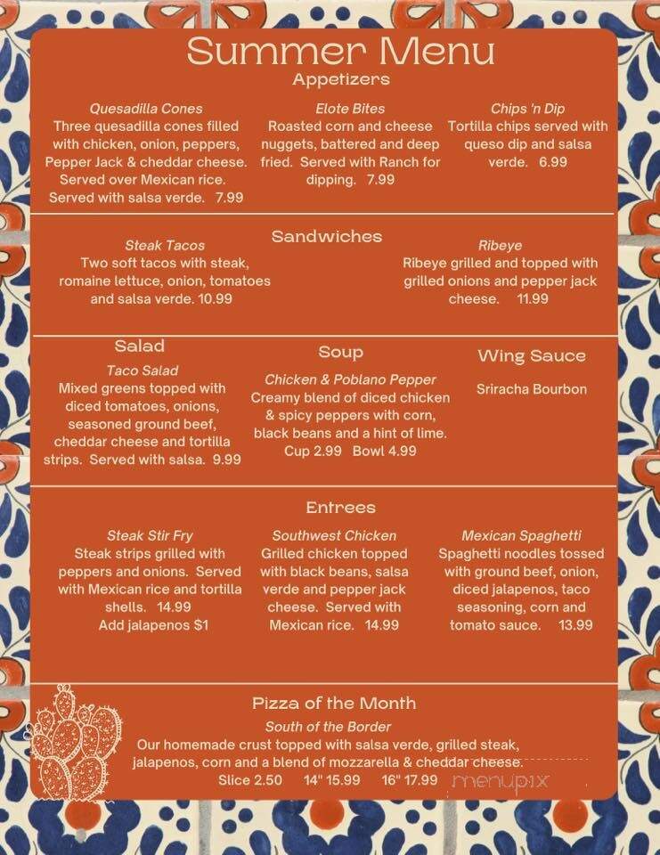 High Pointe - Niles, OH menu_pic