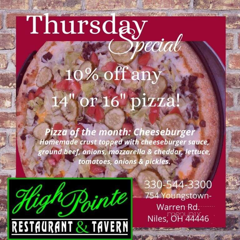 High Pointe - Niles, OH menu_pic