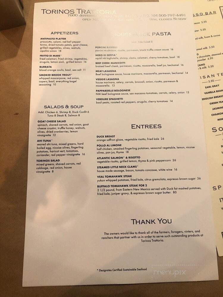 Torinos @ Home - Albuquerque, NM menu_pic