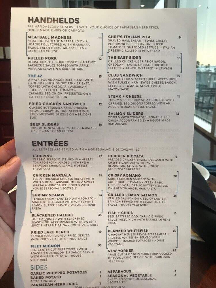 Macray Harbor Grille Bistro - Harrison Township, MI menu_pic