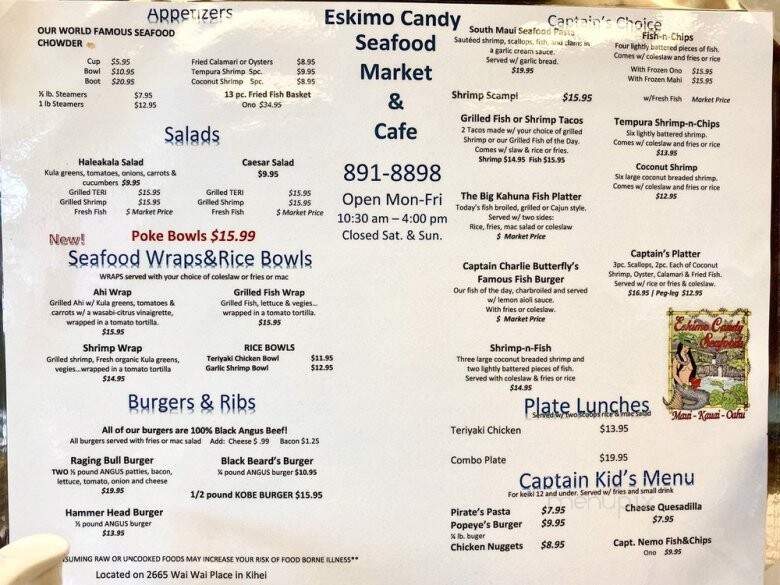 Eskimo Candy Inc - Kihei, HI menu_pic