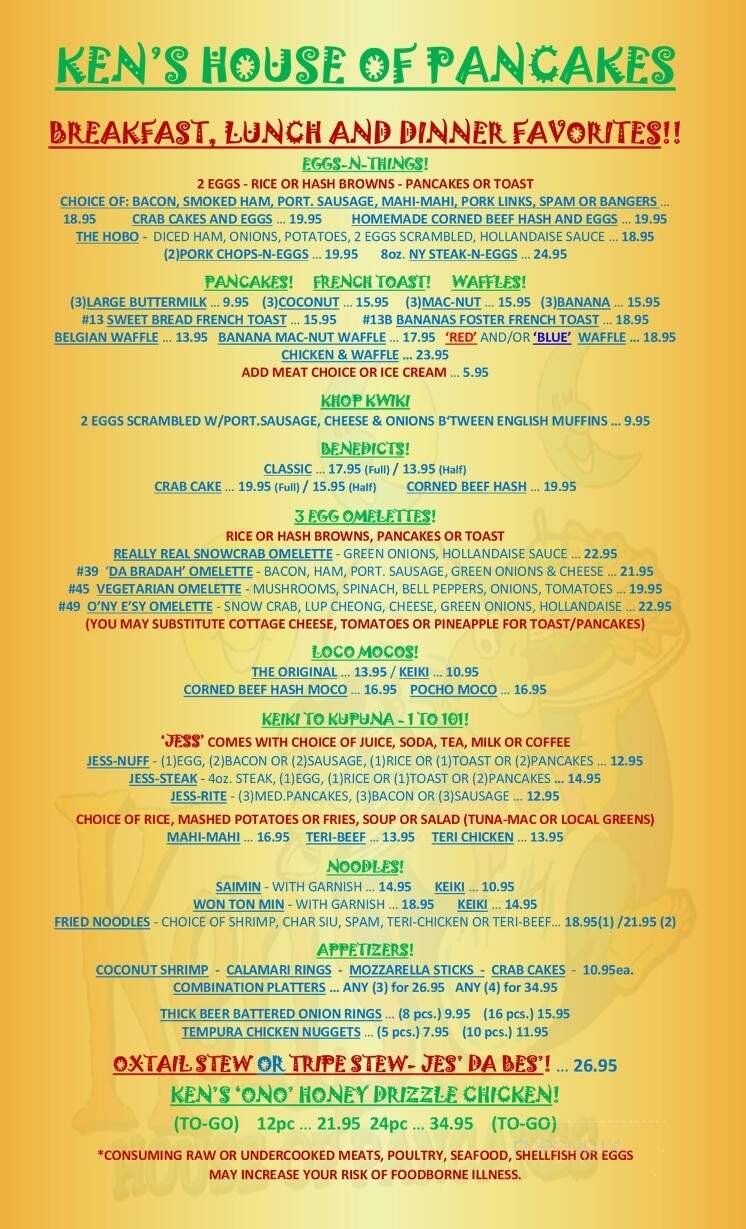 Ken's House Of Pancakes - Hilo, HI menu_pic