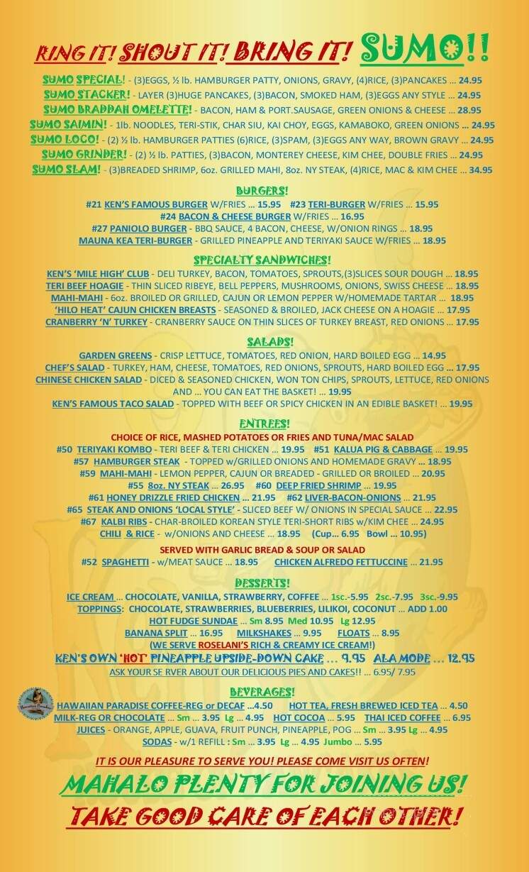 Ken's House Of Pancakes - Hilo, HI menu_pic