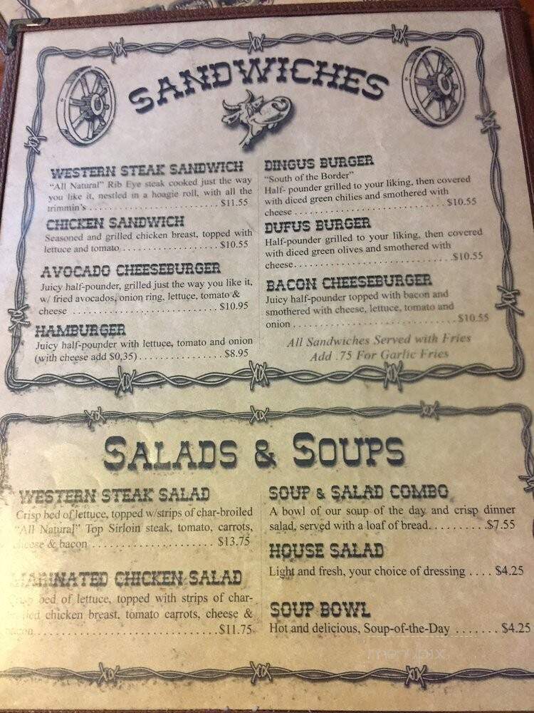 Dry Gulch Steakhouse - Prescott, AZ menu_pic