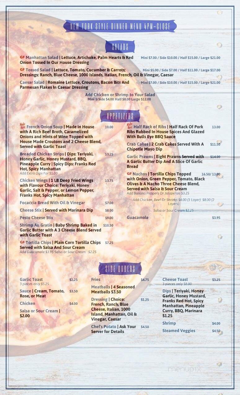 New York Style Pizza & Pasta - Nanaimo, BC menu_pic