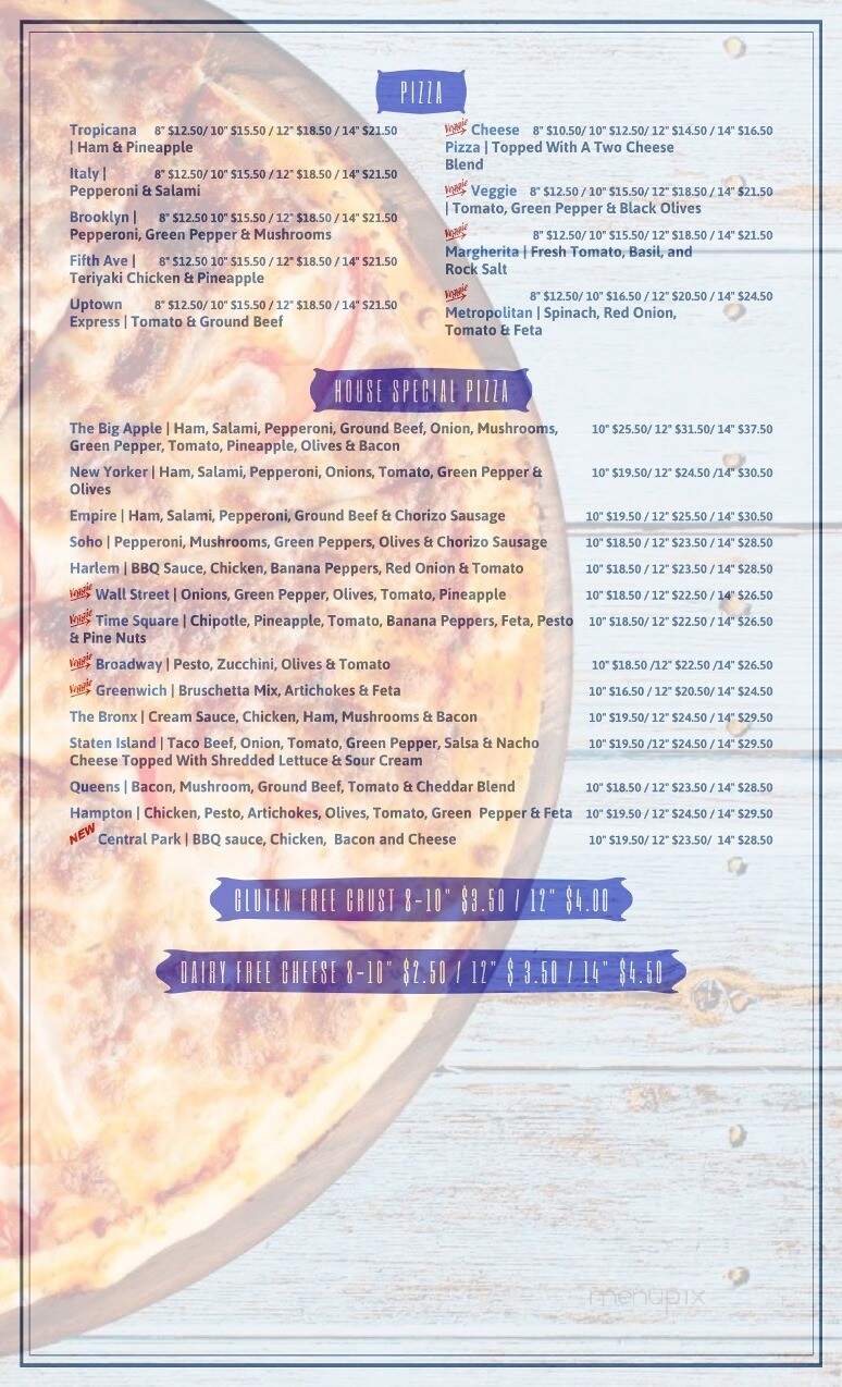 New York Style Pizza & Pasta - Nanaimo, BC menu_pic