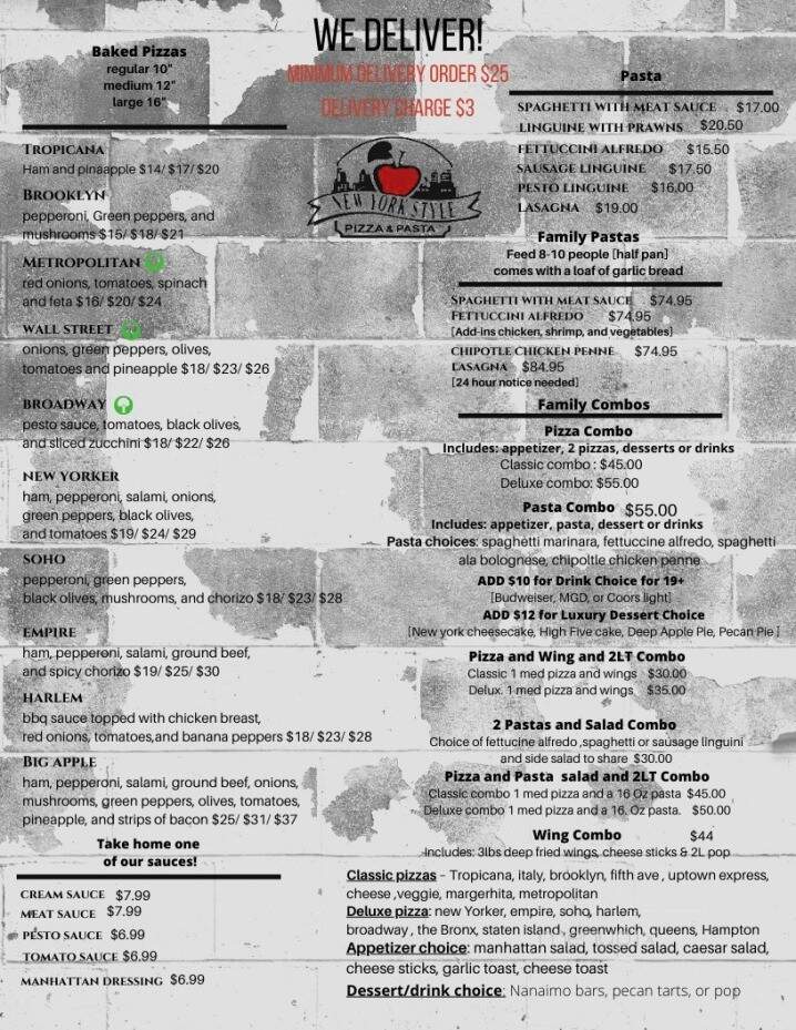 New York Style Pizza & Pasta - Nanaimo, BC menu_pic
