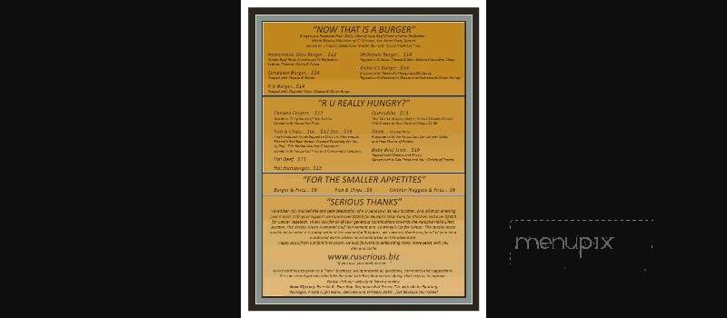 R U Serious Restaurant - Guelph, ON menu_pic