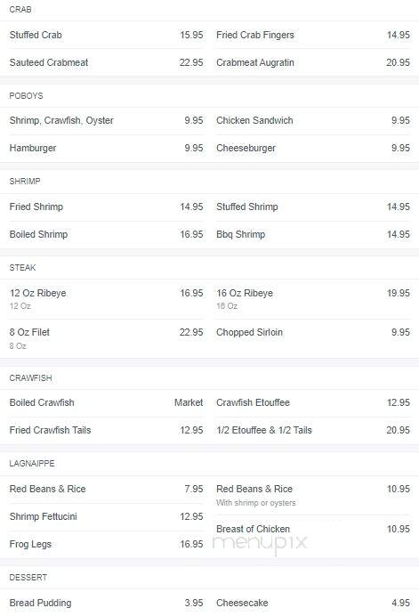 Savoie's - Shreveport, LA menu_pic