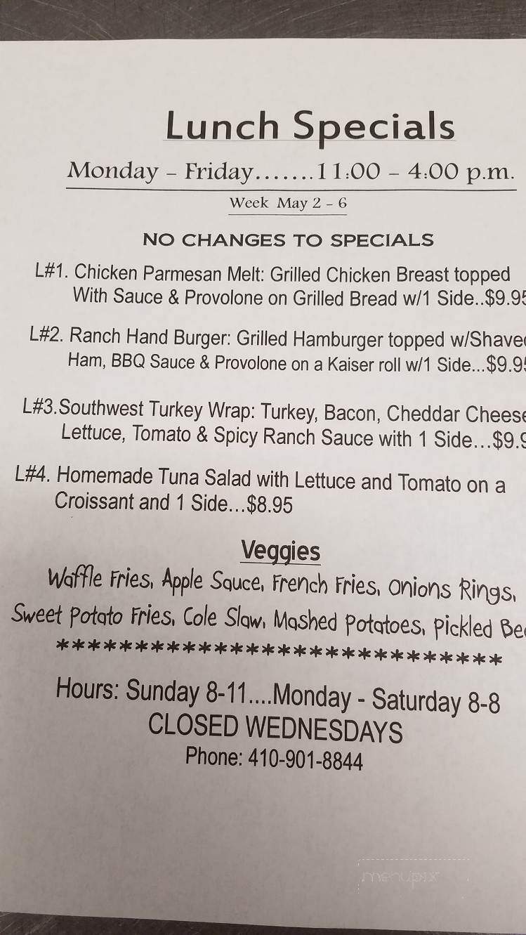 Cambridge Diner - Cambridge, MD menu_pic