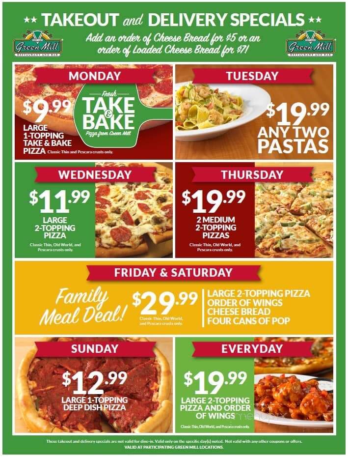 Green Mill Restaurant & Bar - Shoreview, MN menu_pic