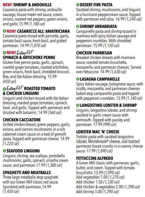 Green Mill Restaurant & Bar - Shoreview, MN menu_pic