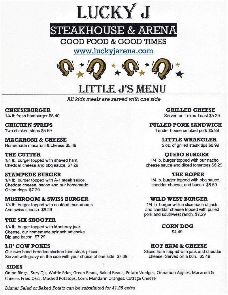 Lucky J Restaurant & Arena - Carthage, MO menu_pic