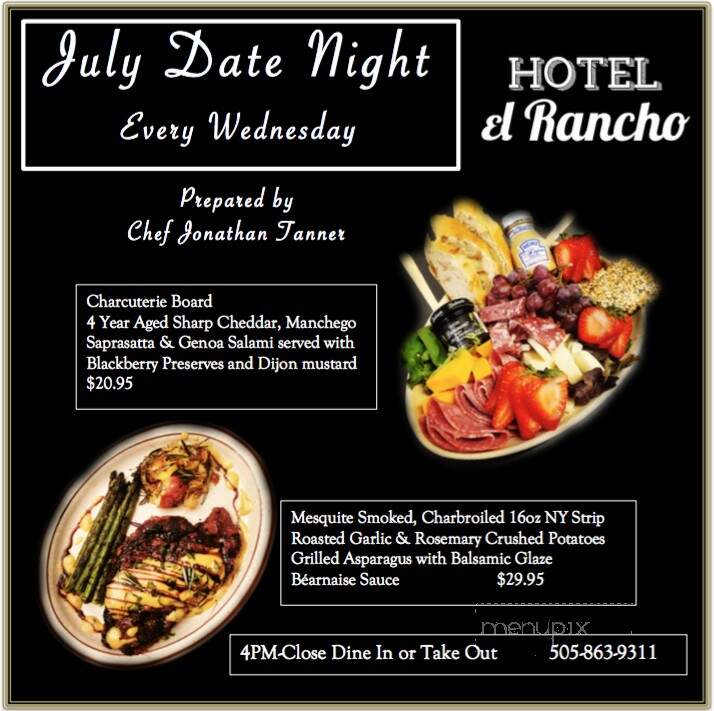 El Rancho Motel & Hotel - Gallup, NM menu_pic