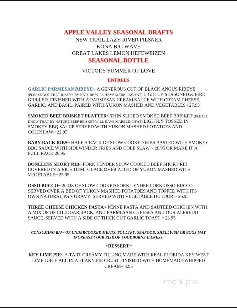 Apple Valley Family Restaurant - Milford, PA menu_pic