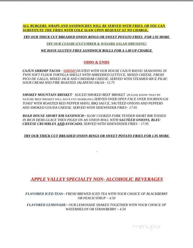 Apple Valley Family Restaurant - Milford, PA menu_pic