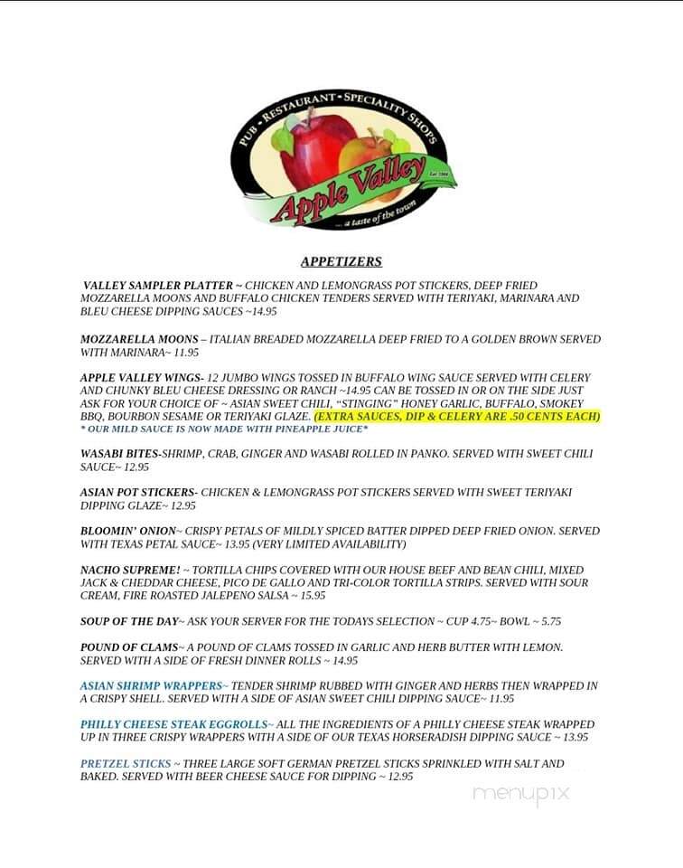 Apple Valley Family Restaurant - Milford, PA menu_pic