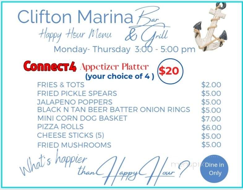 Clifton Marina - Clifton, TN menu_pic