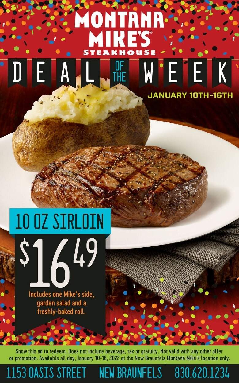 Montana Mike's Steakhouse - New Braunfels, TX menu_pic