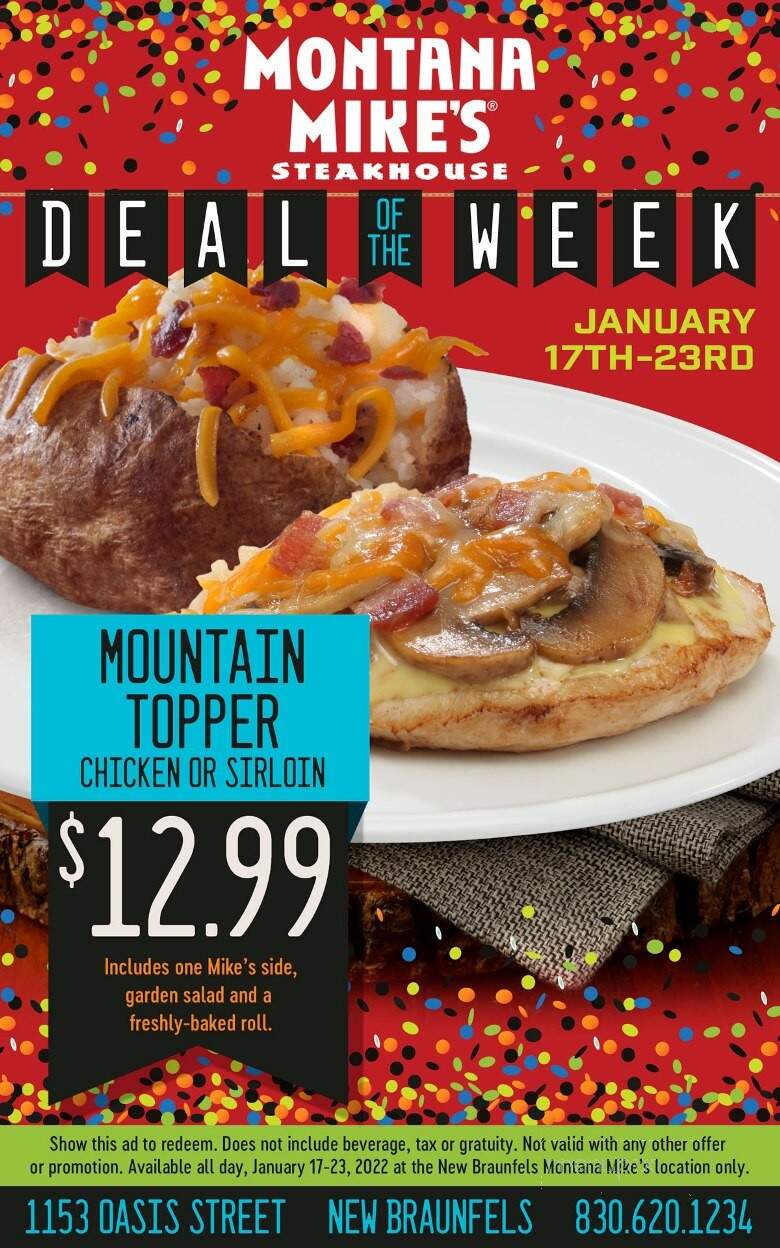 Montana Mike's Steakhouse - New Braunfels, TX menu_pic