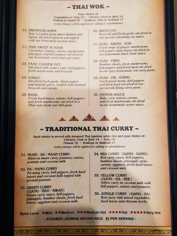 Sawadee Thai Cuisine - Sequim, WA menu_pic