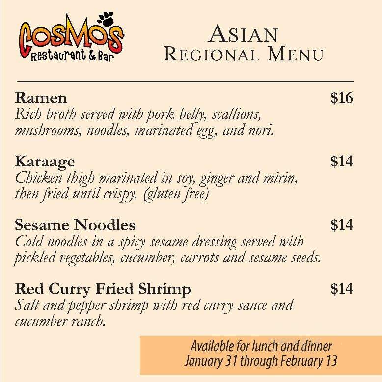 Cosmo's Restaurant & Bar - Orange Beach, AL menu_pic
