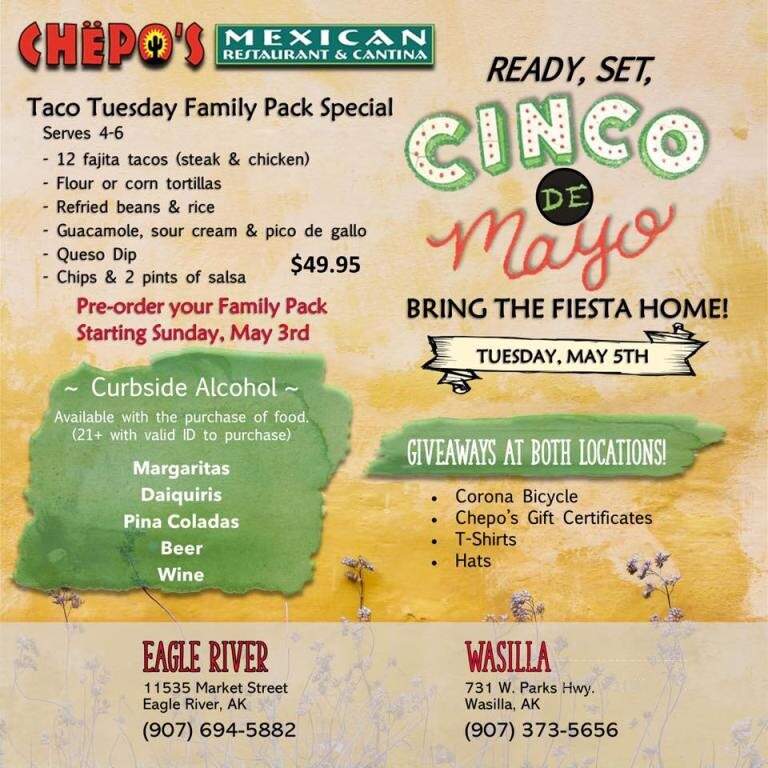 Chepo's Mexican Restaurant - Eagle River, AK menu_pic