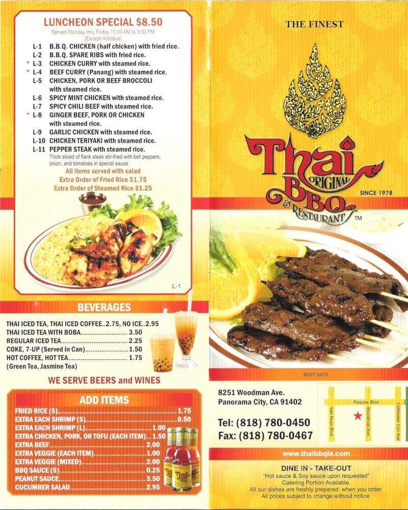 Thai BBQ - Panorama City, CA menu_pic