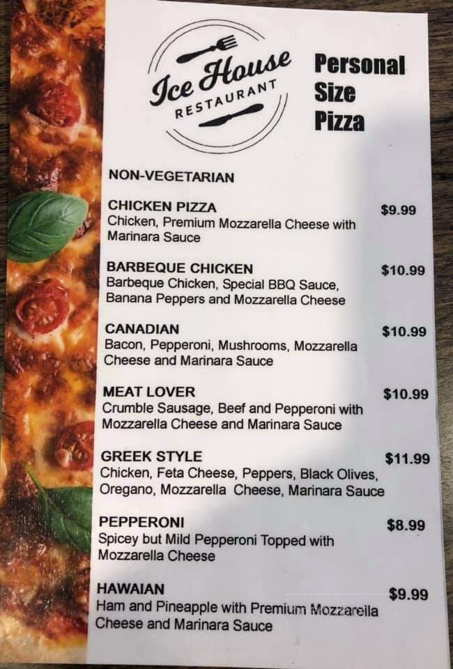 Ice House Restaurant - Campbellville, ON menu_pic