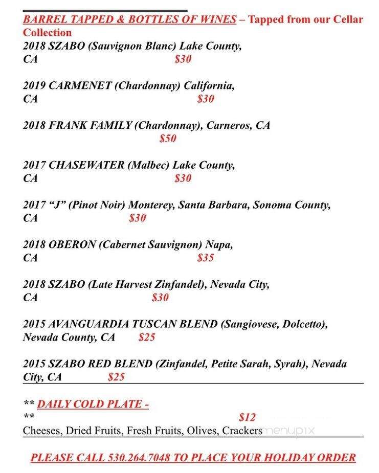 Golden Era - Nevada City, CA menu_pic