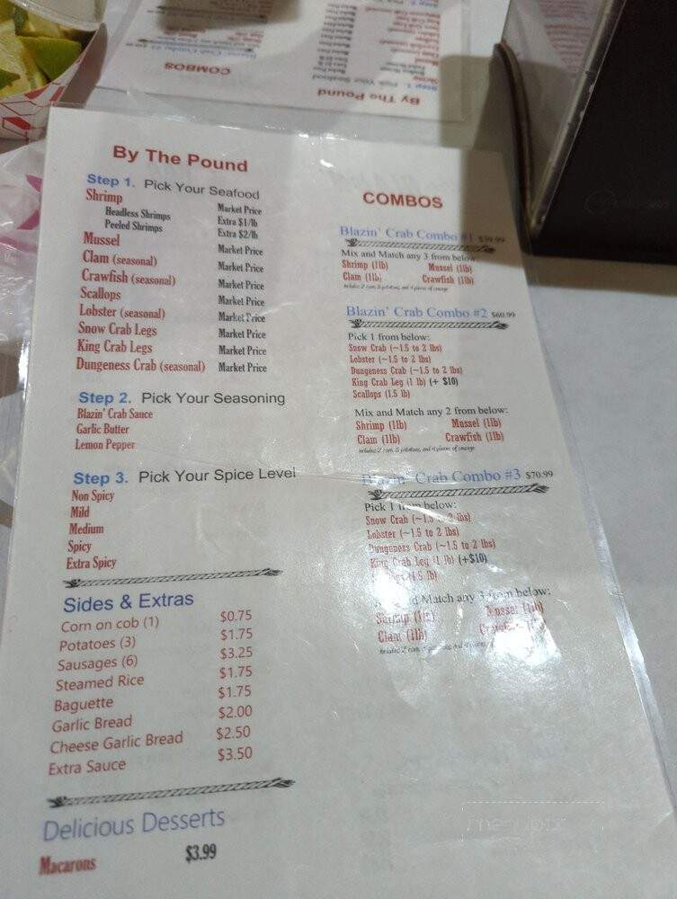 The Blazin' Crab - Redlands, CA menu_pic