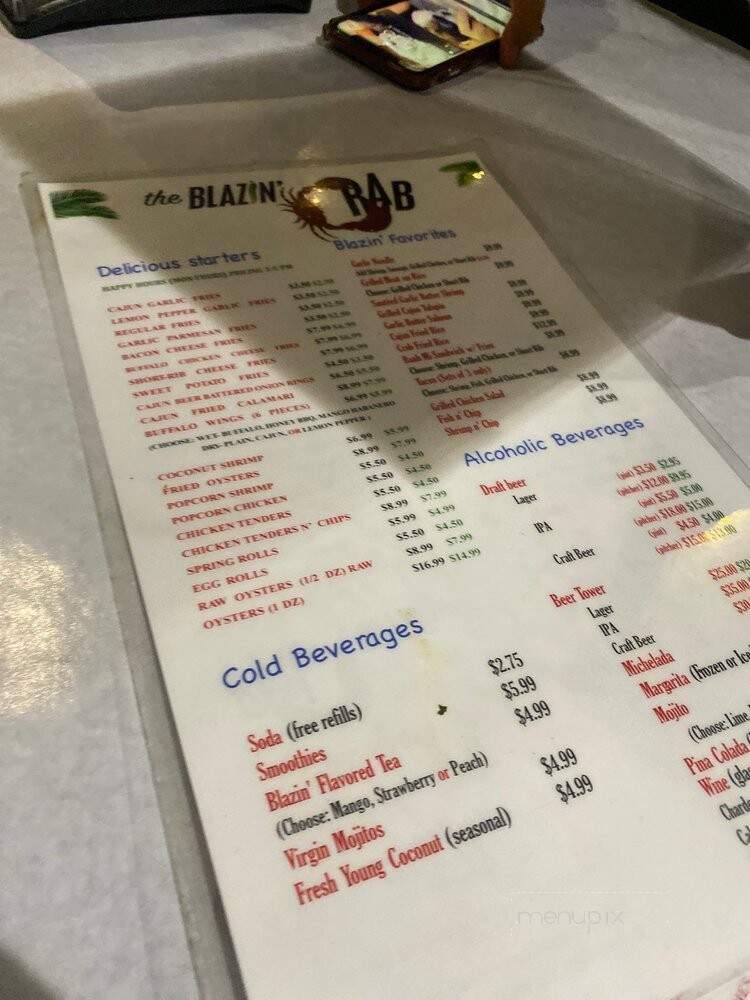 The Blazin' Crab - Redlands, CA menu_pic