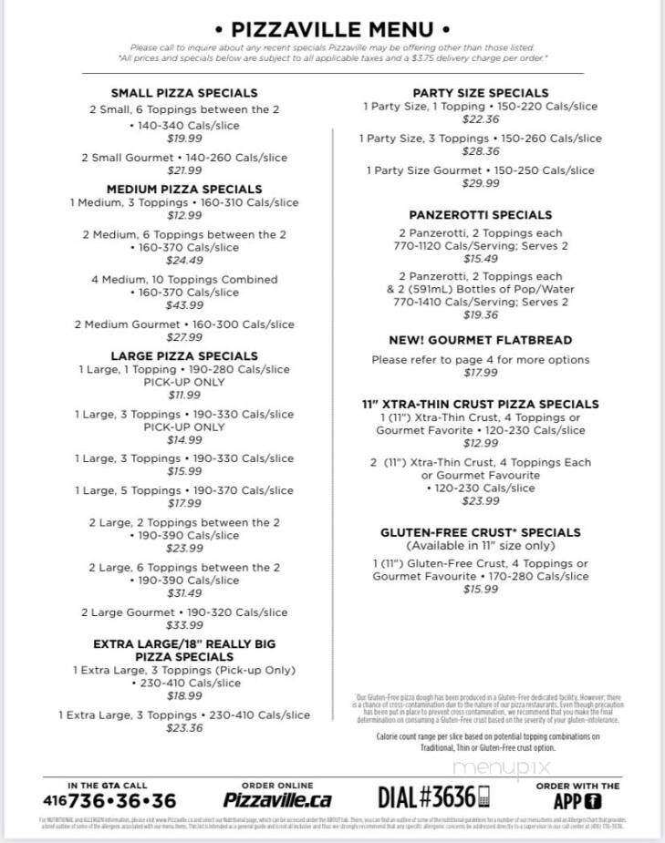 Pizzaville - Collingwood, ON menu_pic