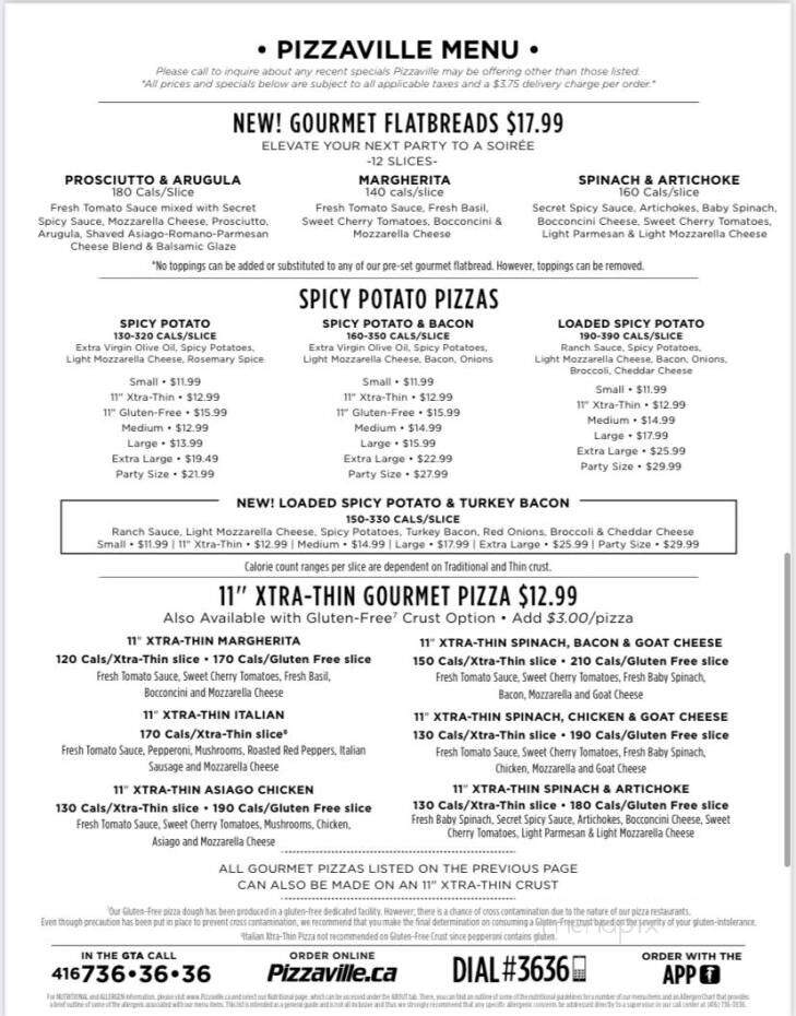 Pizzaville - Collingwood, ON menu_pic