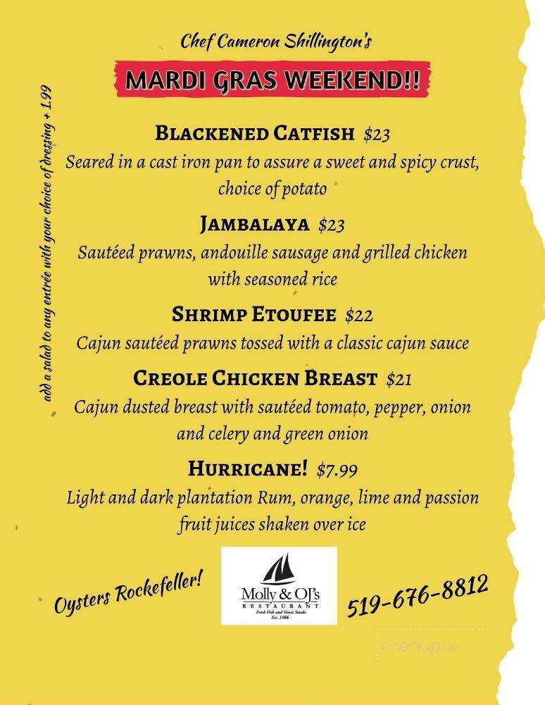 Molly and OJ's Restaurant - Erieau, ON menu_pic