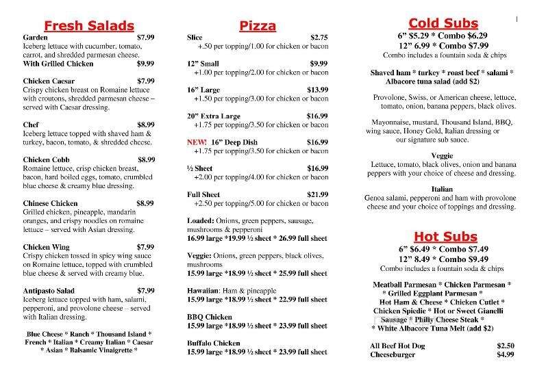 Parkview Pizzeria - Spencer, NY menu_pic