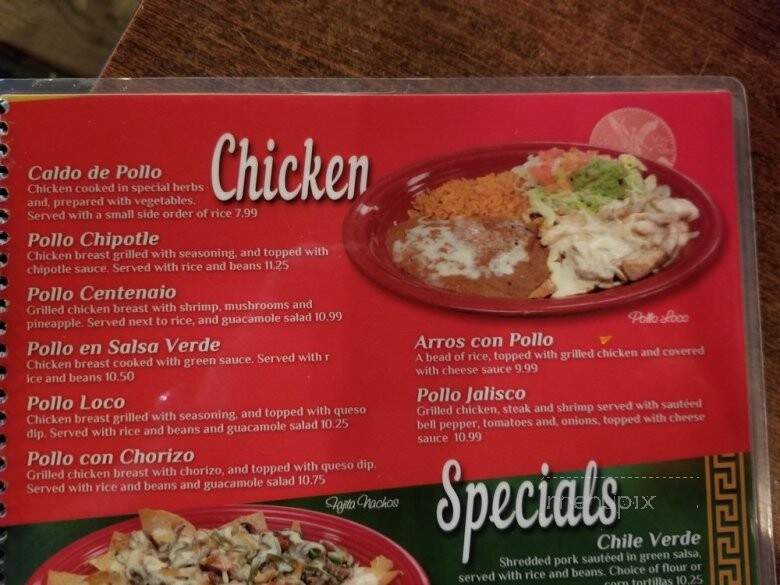 El Centenario - Camdenton, MO menu_pic
