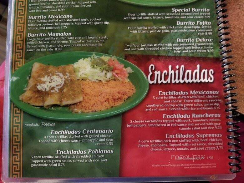 El Centenario - Camdenton, MO menu_pic