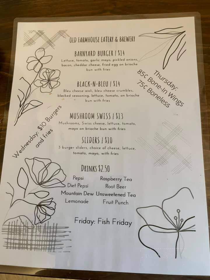 The Old Farmhouse Eatery - Bellefonte, PA menu_pic