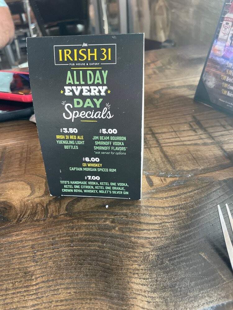 Irish 31 - Seminole, FL menu_pic