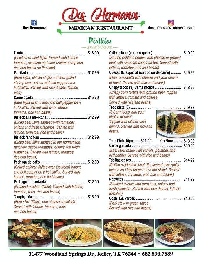 Dos Hermanos - Keller, TX menu_pic