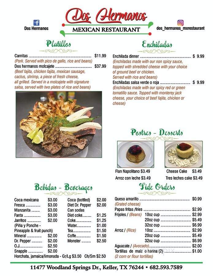 Dos Hermanos - Keller, TX menu_pic