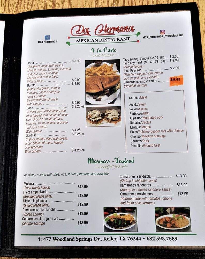 Dos Hermanos - Keller, TX menu_pic