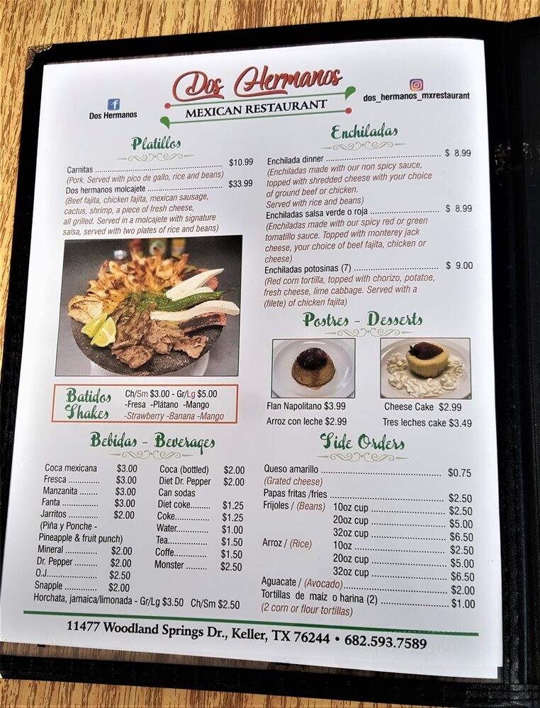 Dos Hermanos - Keller, TX menu_pic