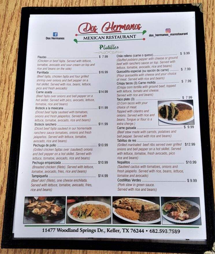 Dos Hermanos - Keller, TX menu_pic